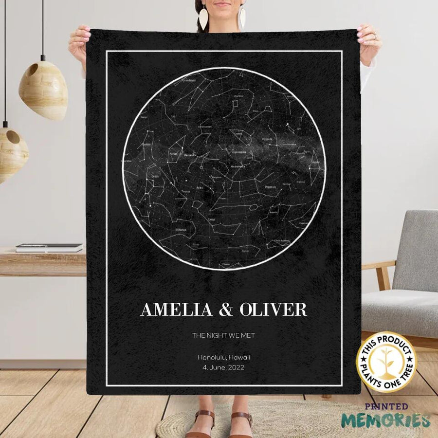 Custom Star Map Blanket Throw UK