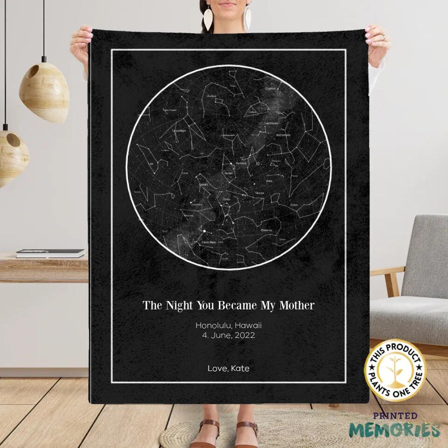 Custom Mothers Day Star Map Blanket