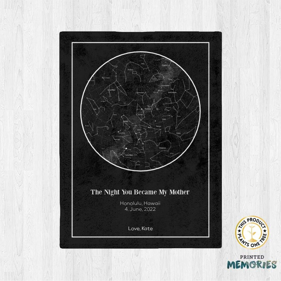 Custom Mothers Day Star Map Blanket