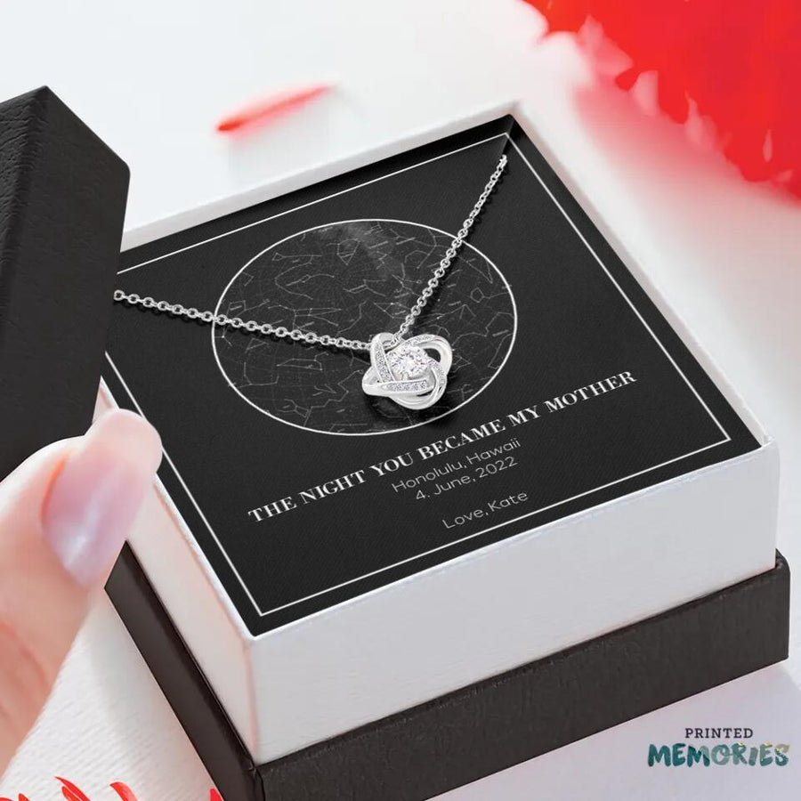 Custom Mothers Day Star Map Necklace