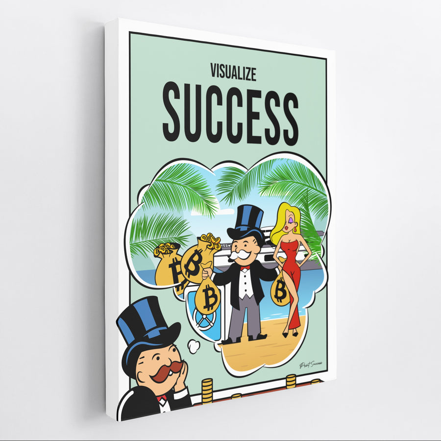 Bitcoin Edition - Visualize Success - Monopoly Man Art
