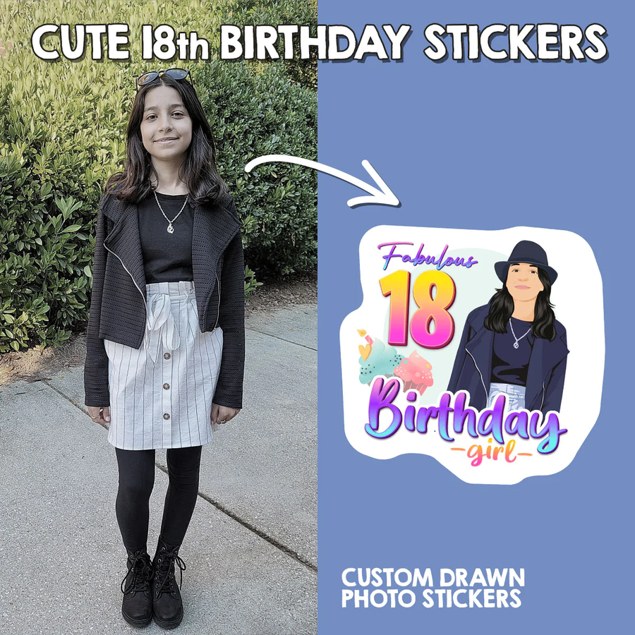 Custom 18th Birthday Stickers For Girls