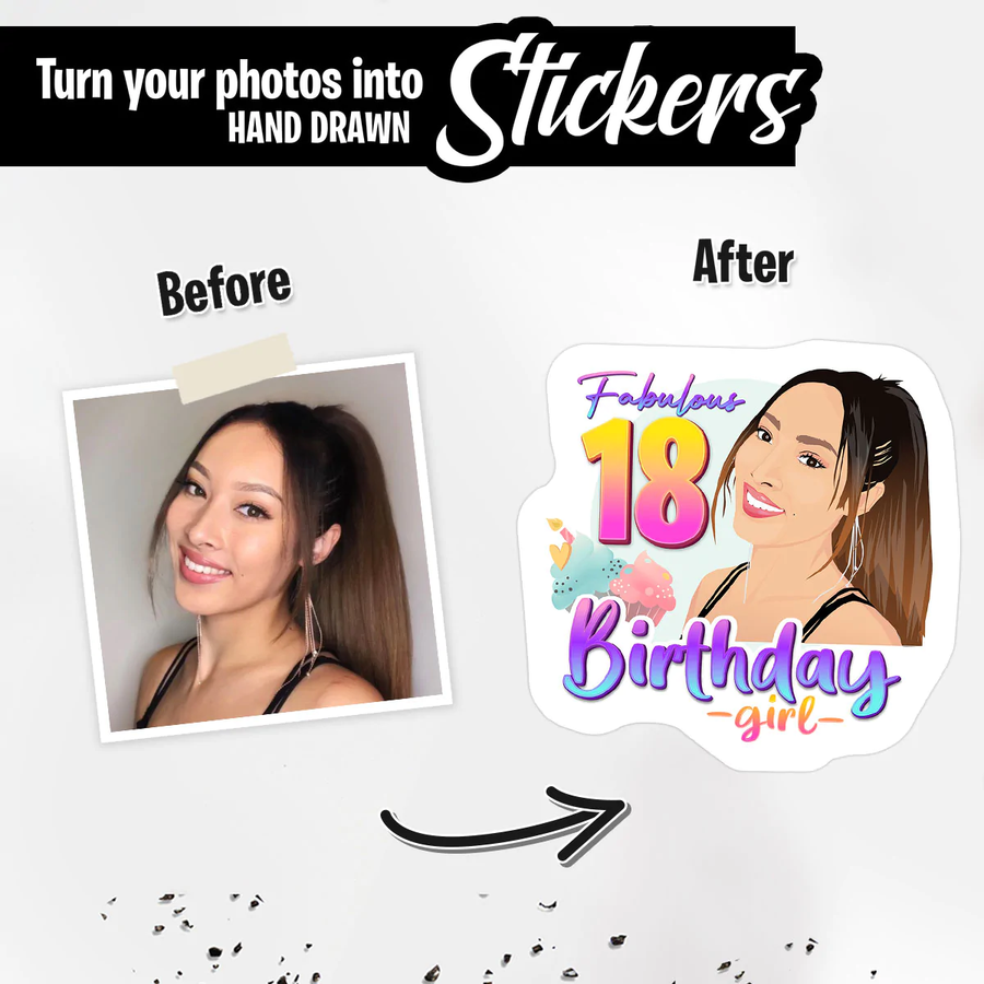 Custom 18th Birthday Stickers For Girls