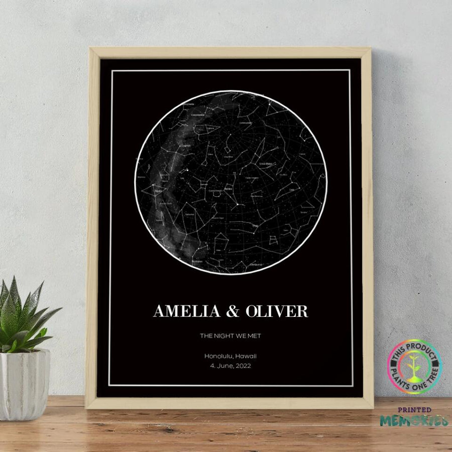 Custom Star Map By Date And Location Print, 1st Anniversary Gift For  Boyfriend, Wedding Anniversary Night Sky Gift For Couple - Best  Personalized Gifts For Everyone