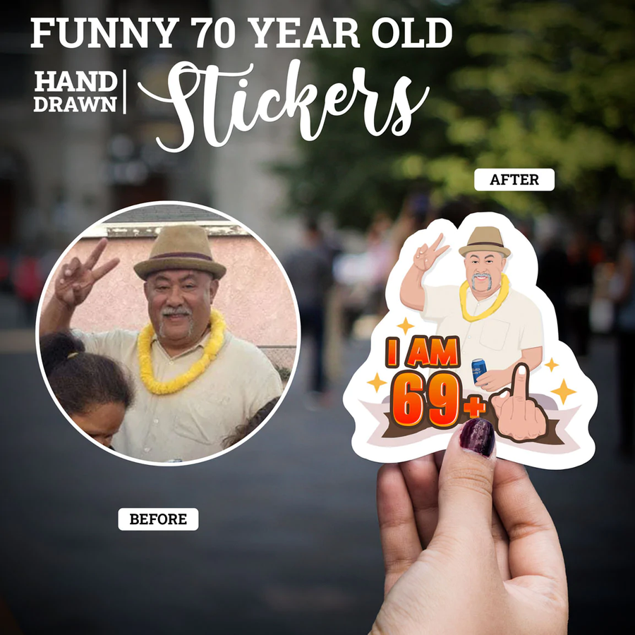 Custom 70th Birthday Stickers for Men