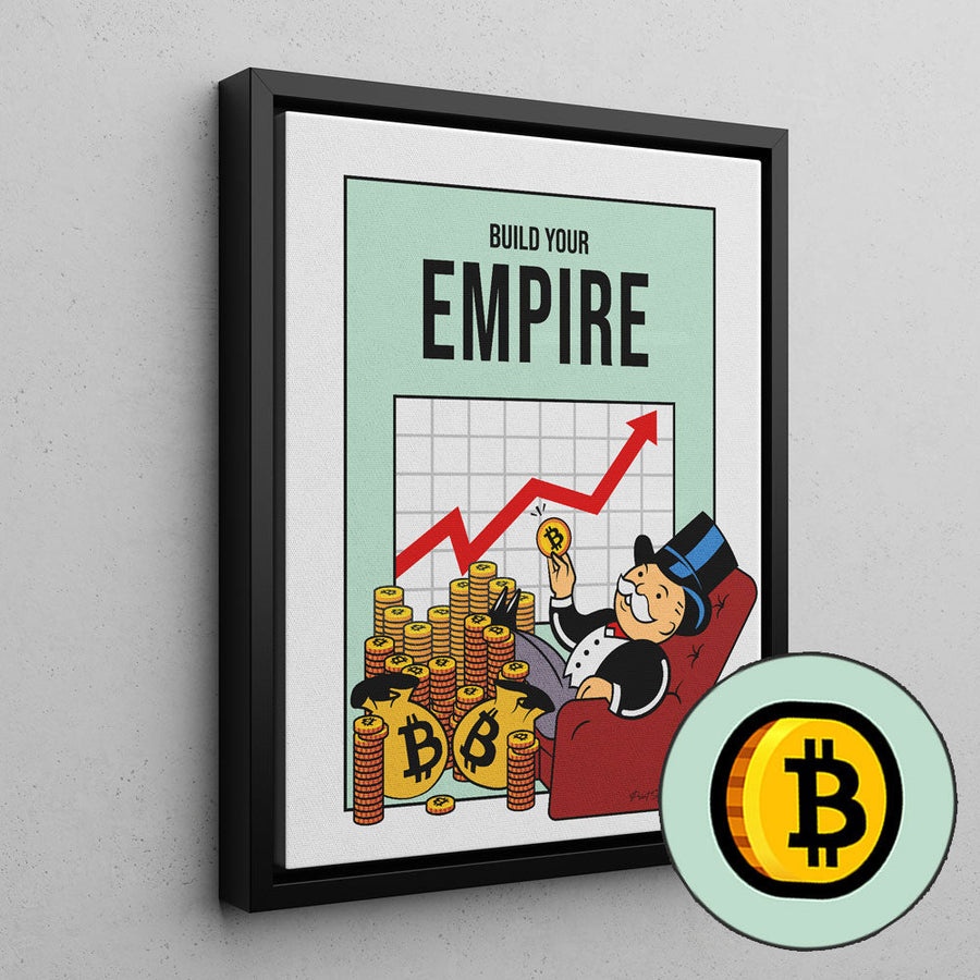 Bitcoin Edition Build Your Empire - Monopoly Man Art