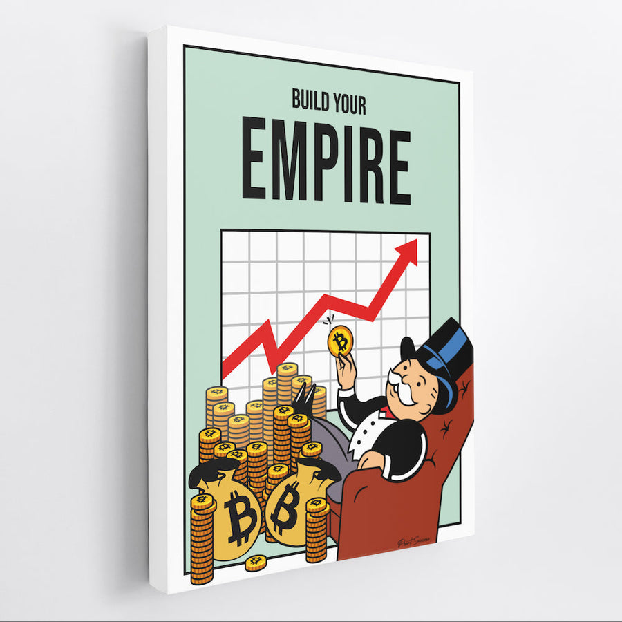 Bitcoin Edition Build Your Empire - Monopoly Man Art