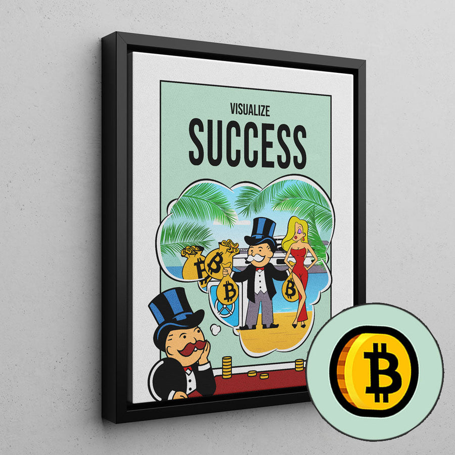 Bitcoin Edition - Visualize Success - Monopoly Man Art